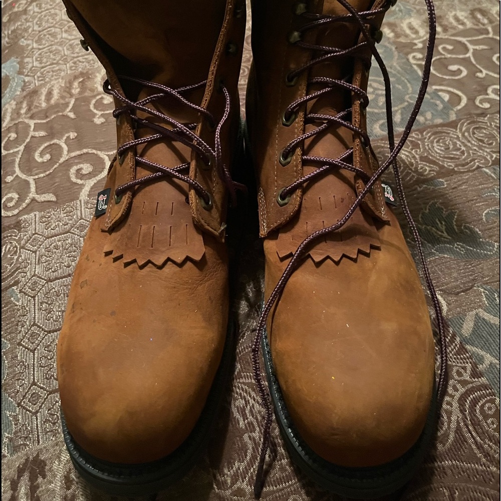 Men's Justin Original Work Boots  Round Toe, 11D Suede